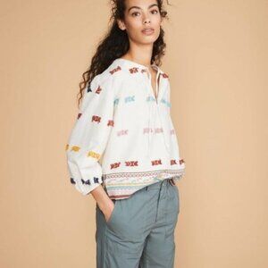 Lou & Grey Loft Getaway Cream Boho Tunic Top ** Size S